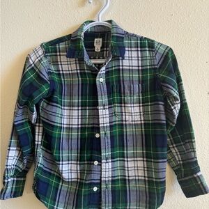 GAP Youth soft plaid flannel button down shirt. Size 8.